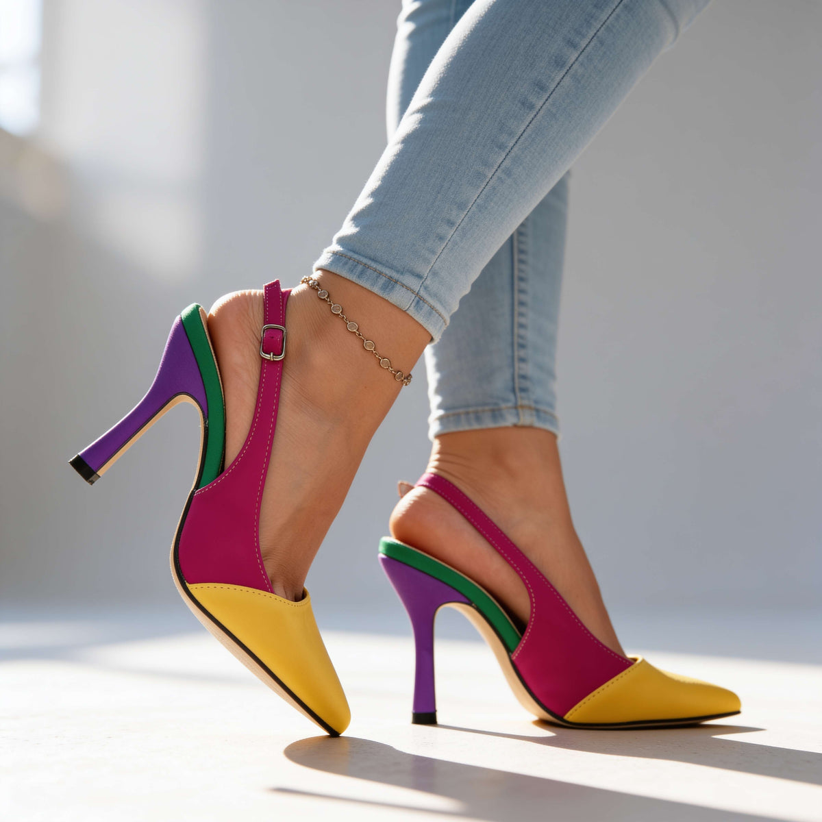 Layla Slingback Heels - By Qivii