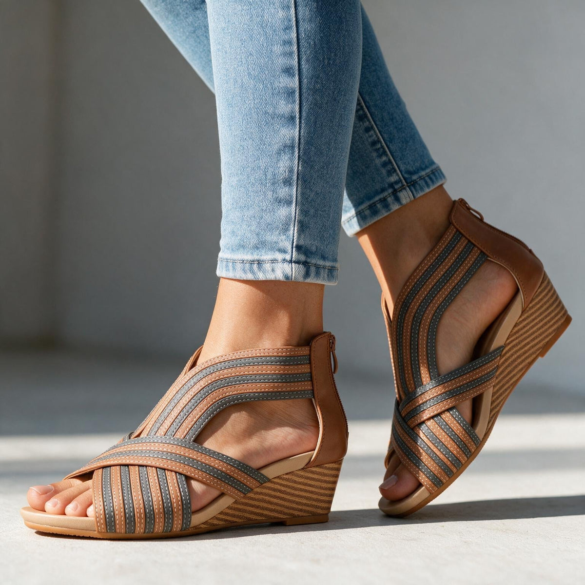Audrey Cross-Strap Heels - By Qivii