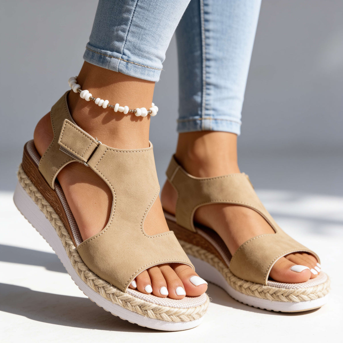 Sophia Wedge Sandals - By Qivii