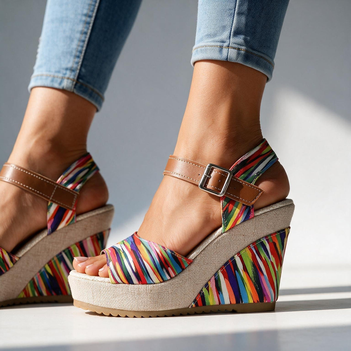 Daisy Buckle Platform Heels - By Qivii