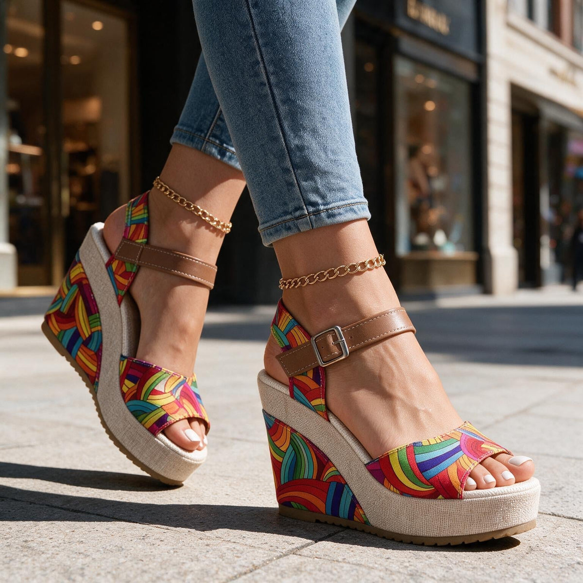 Daisy Buckle Platform Heels - By Qivii