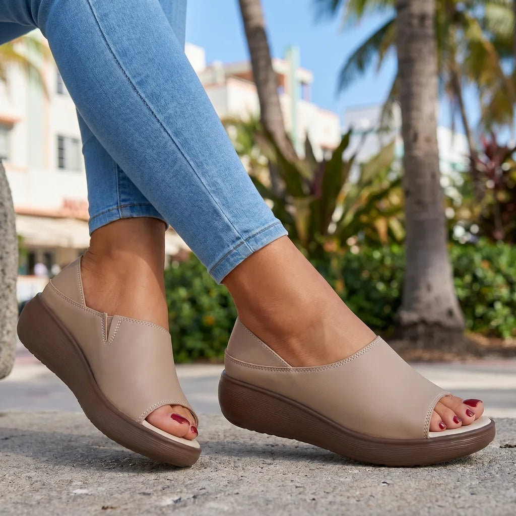 Marina Open-Toe Platform Sandals - By Qivii
