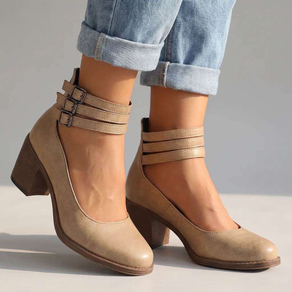 Marlow | Womens Fall Ankle Strap Booties - By Qivii