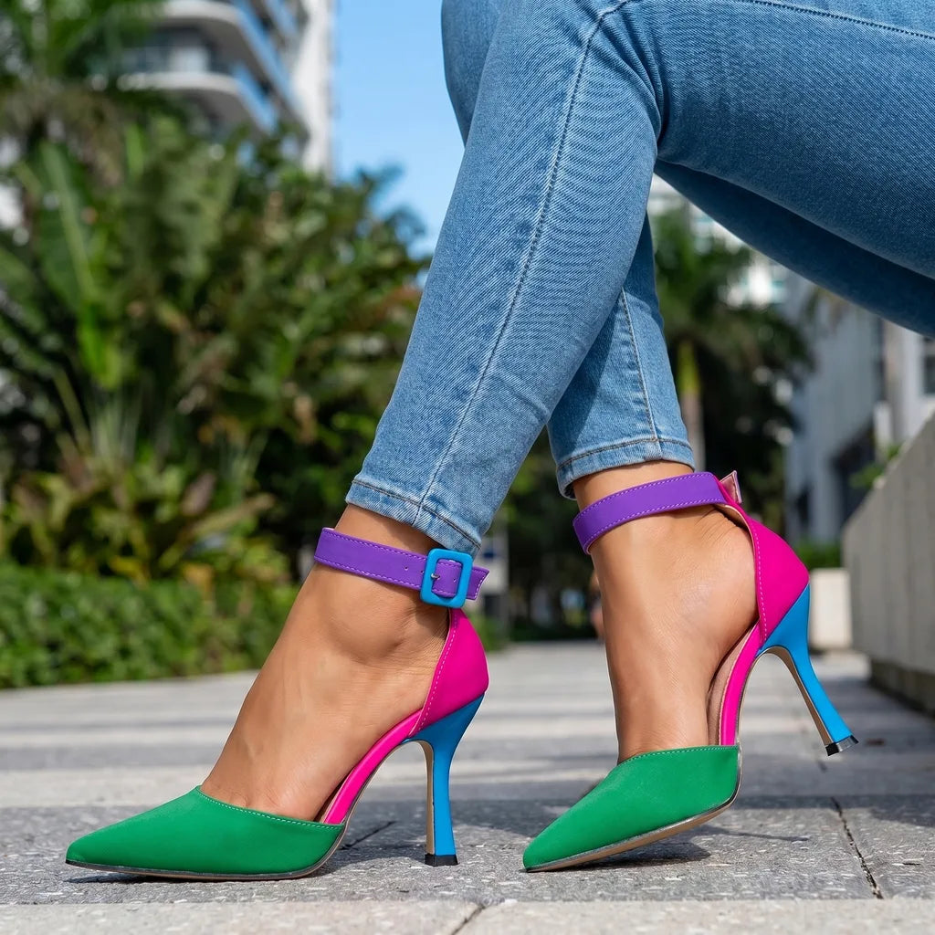 Mila Colorblock Stiletto Heels - By Qivii