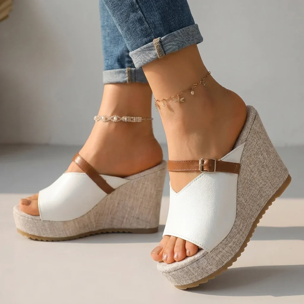 Mira Mini Strap Wedges - By Qivii