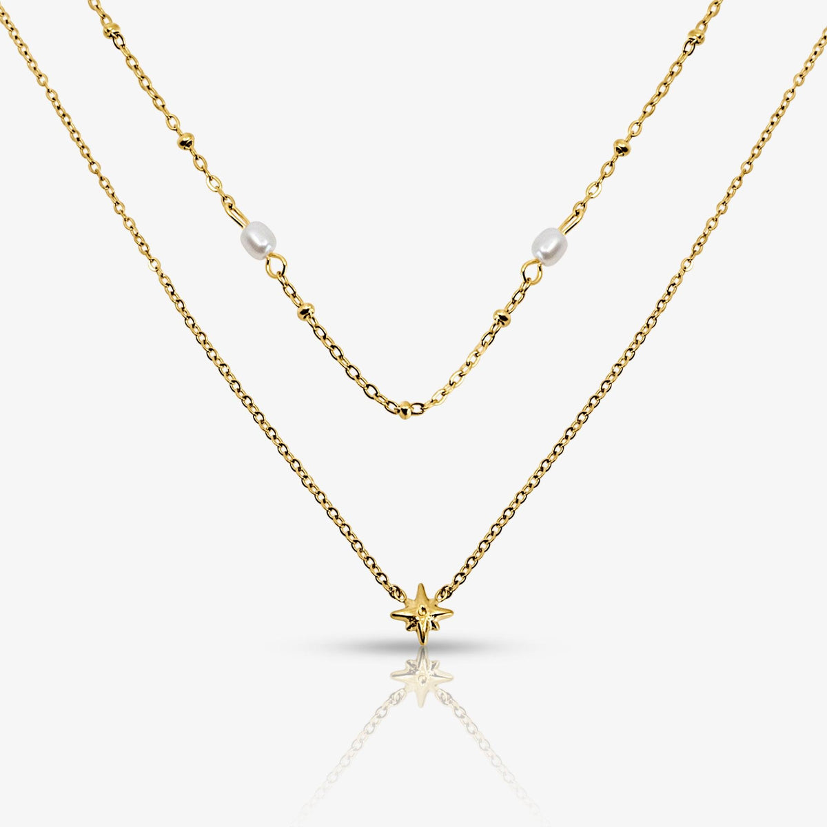 Sunlit Pearl Necklace 2 Pieces Set | By Qivii