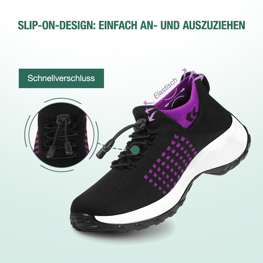 Ambulo Orthopädische Schuhe Strickstoff - Lila Schwarz - By Qivii