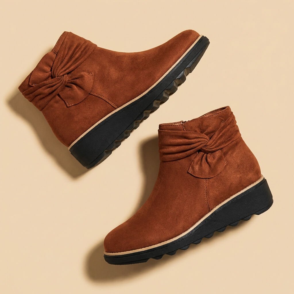 Penelope Suede Bow Boots - By Qivii