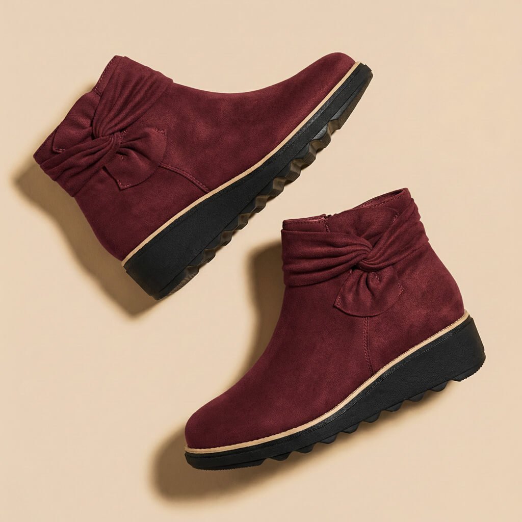 Penelope Suede Bow Boots - By Qivii