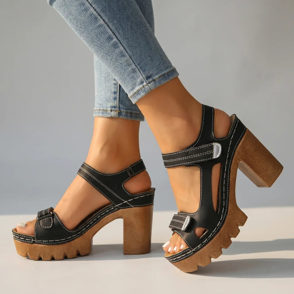 Rhonda Platform Strap Sandals - By Qivii
