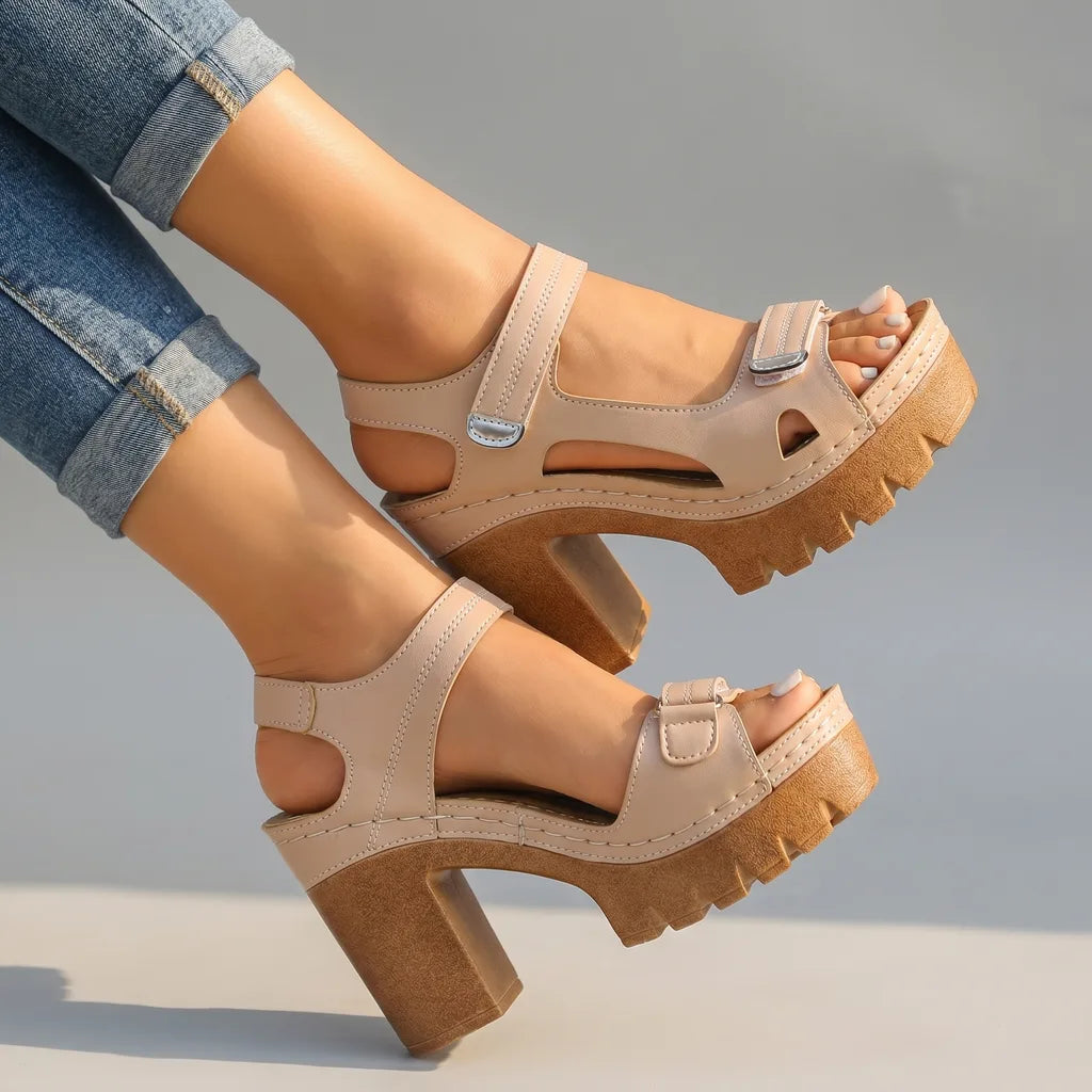 Rhonda Platform Strap Sandals - By Qivii