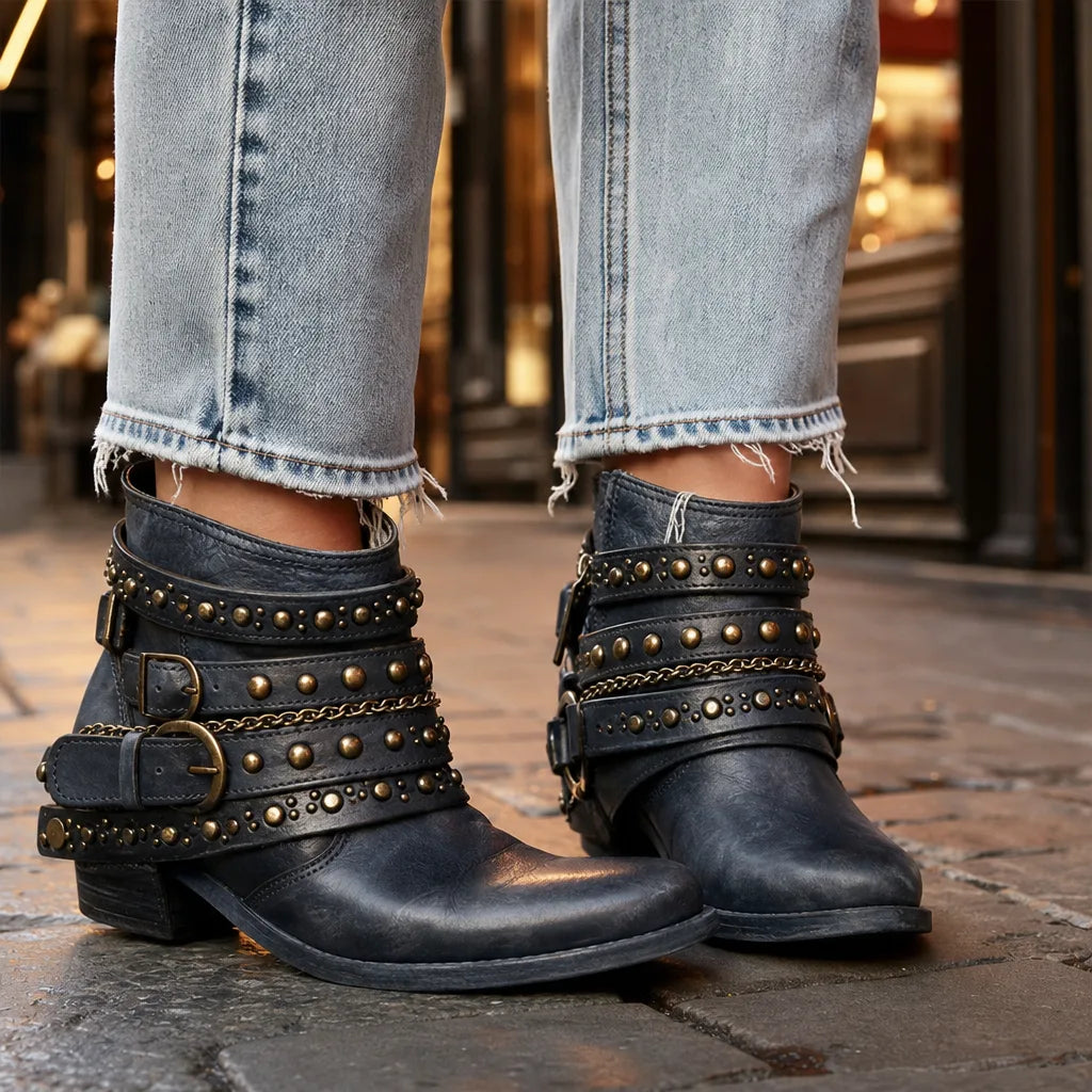 Thea | Women's Fall Western Ankle Boots - By Qivii