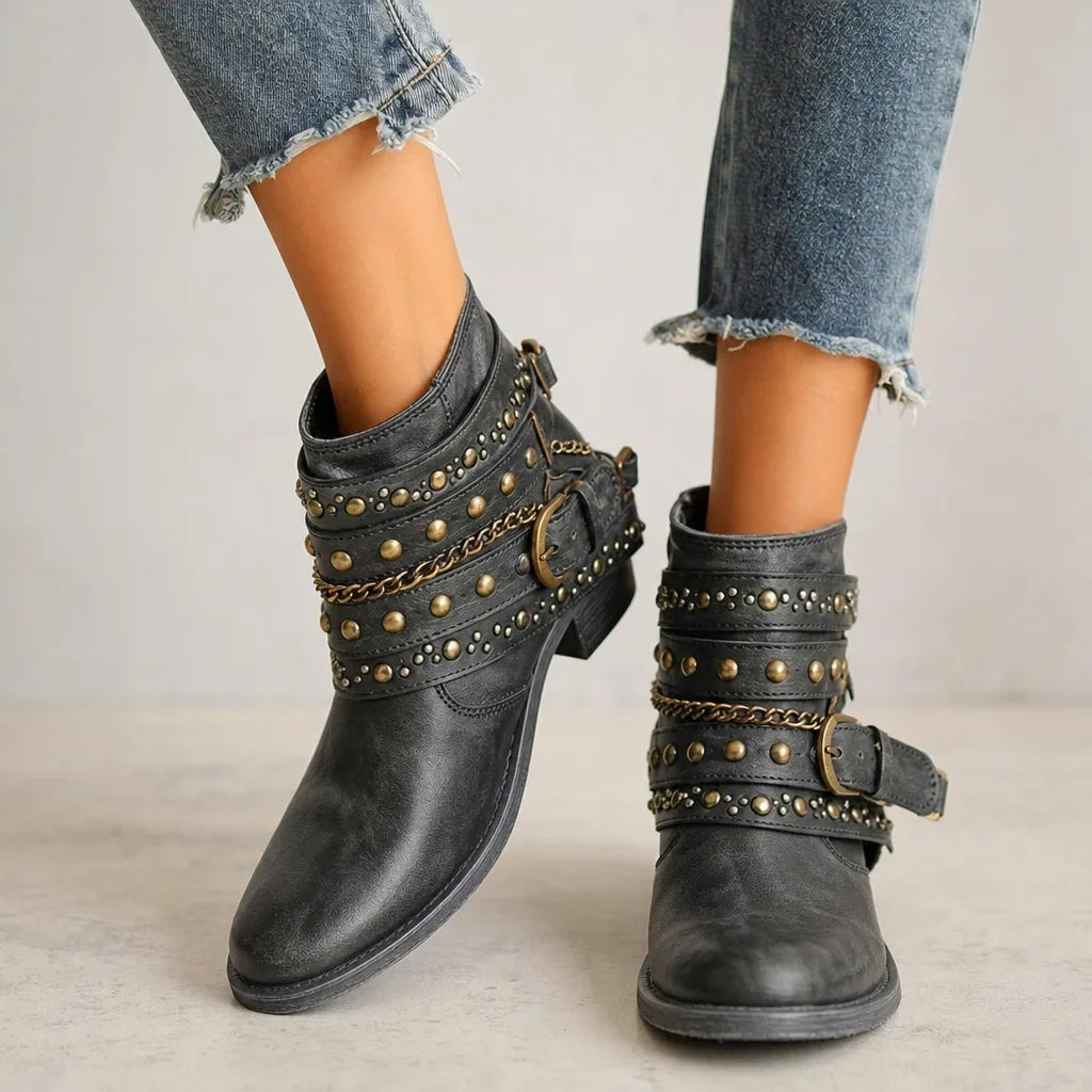 Thea | Women's Fall Western Ankle Boots - By Qivii