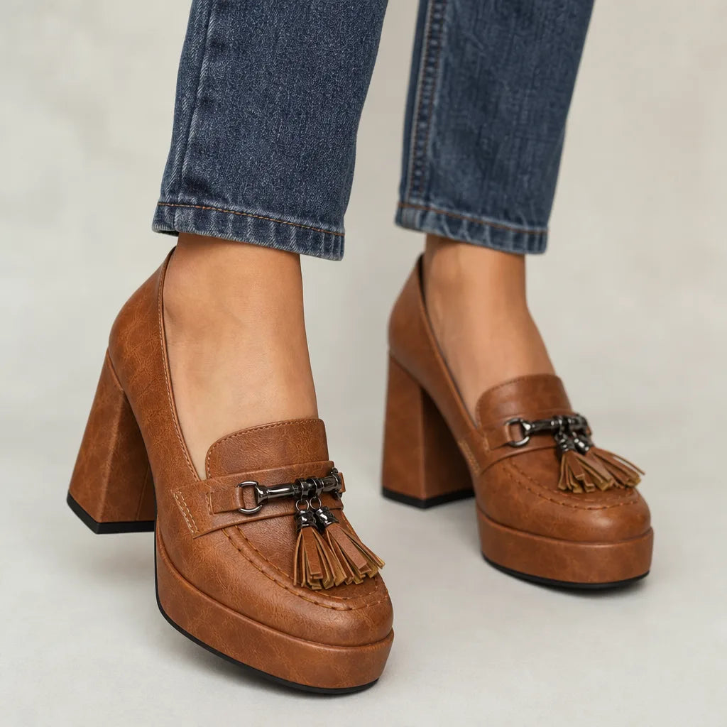 Thorne Tassel Platform Heels - By Qivii