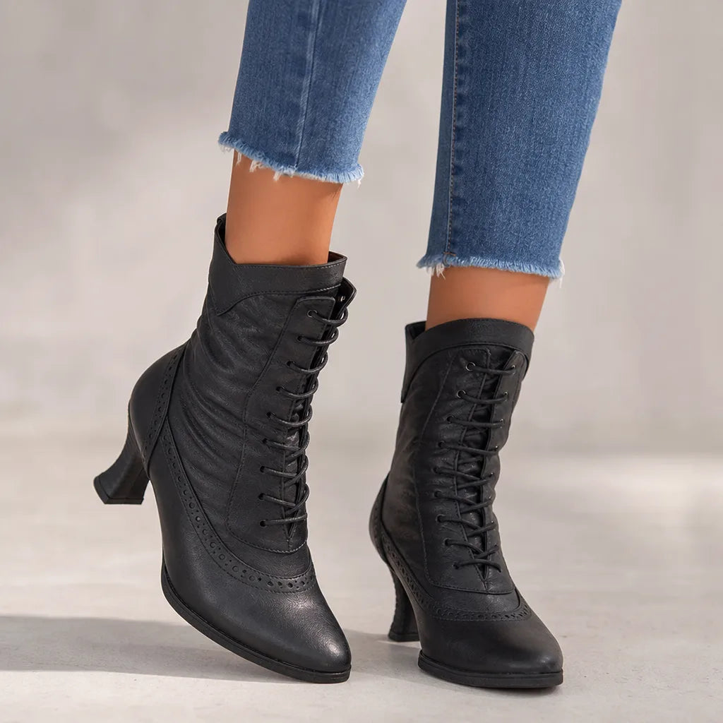 Vivienne | Women's Fall Ankle Lace Boots - By Qivii