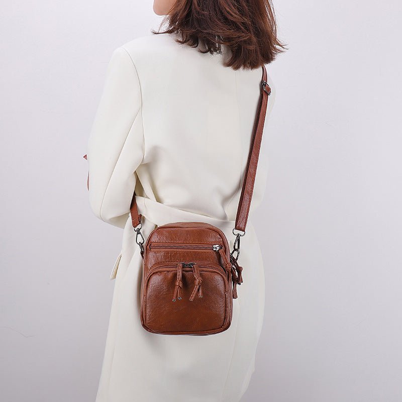 Women Soft Leather Crossbody Travel Bag - By Qivii