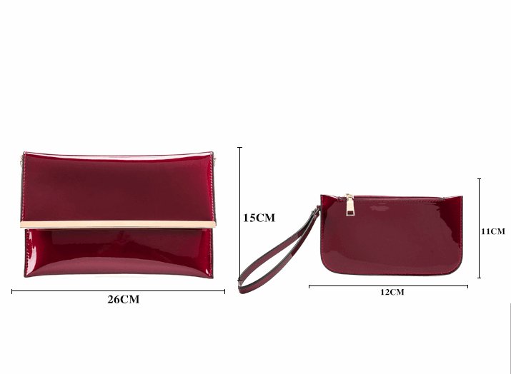 Women's 3 Piece Patent Leather Handbag Set - By Qivii