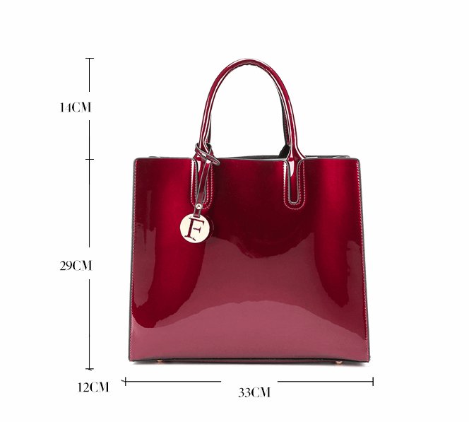 Women's 3 Piece Patent Leather Handbag Set - By Qivii