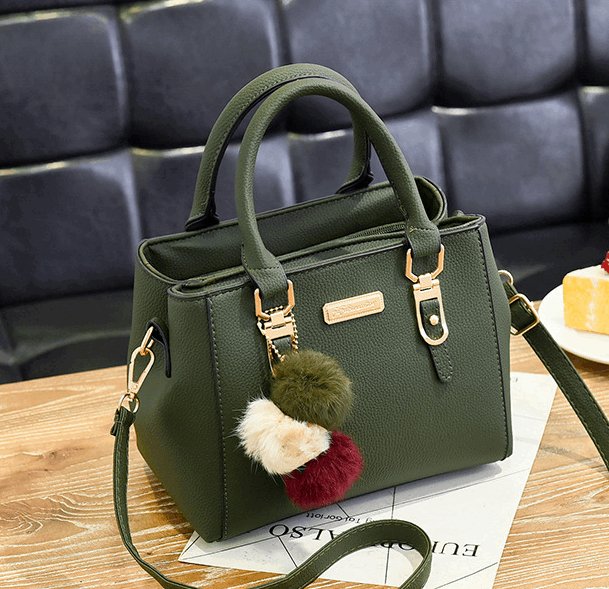Women's Bulky Leather Shoulder Bag - By Qivii