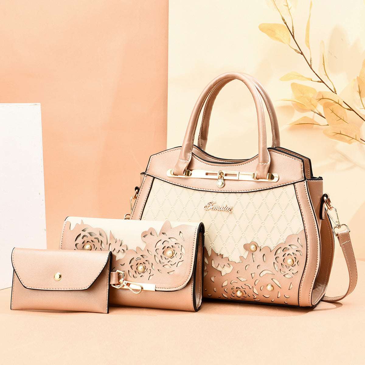 Women's Classy Three-Piece Handbag Set - By Qivii
