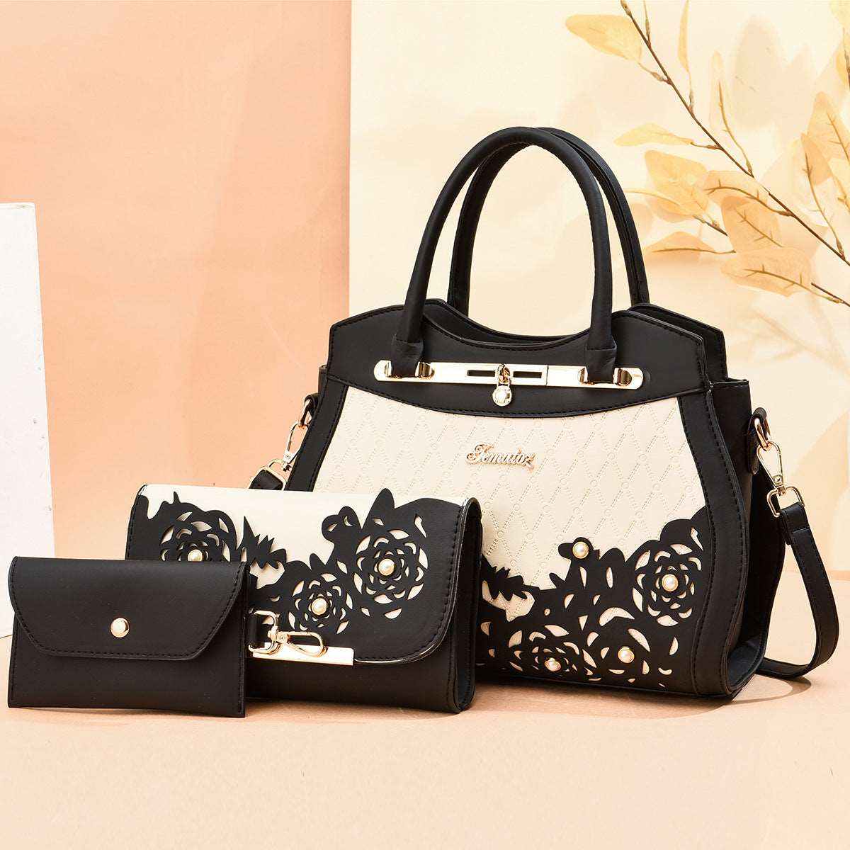 Women's Classy Three-Piece Handbag Set - By Qivii