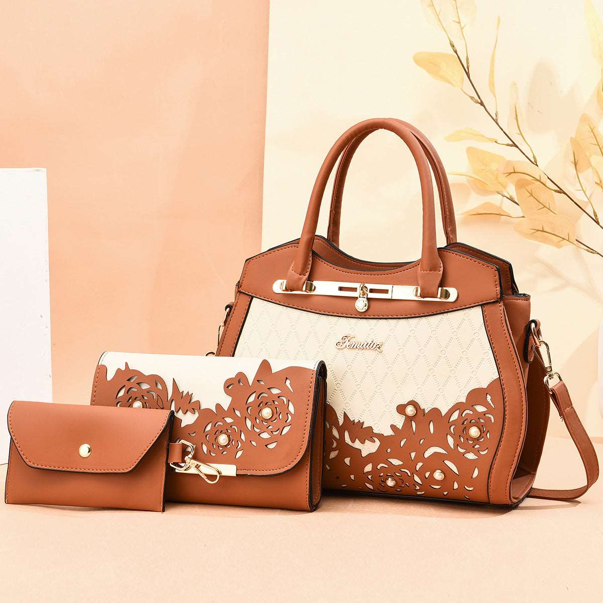 Women's Classy Three-Piece Handbag Set - By Qivii