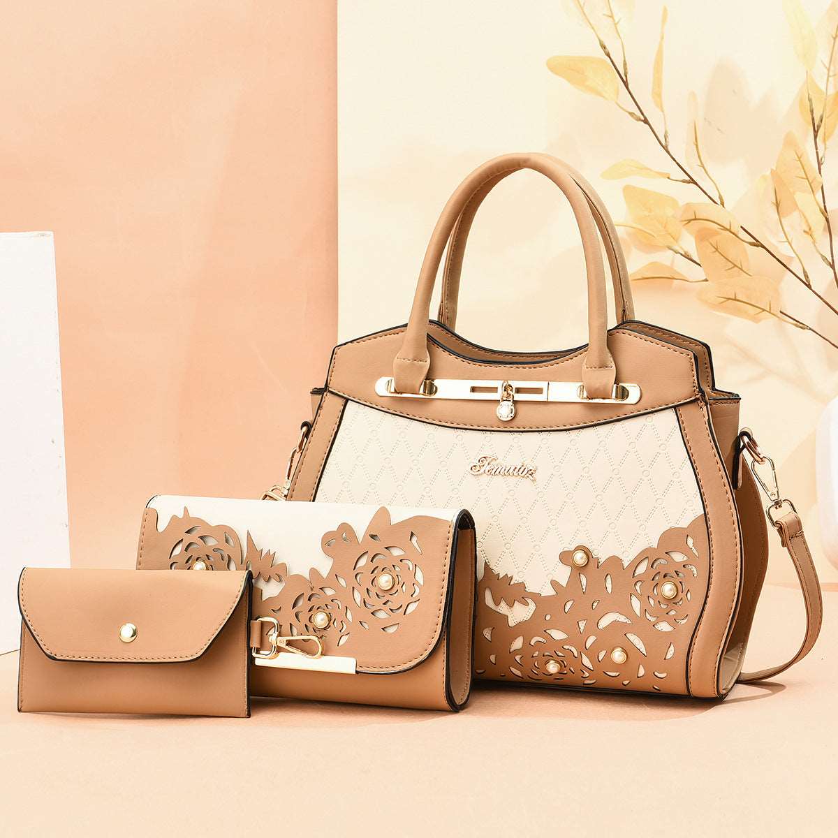 Women's Classy Three-Piece Handbag Set - By Qivii