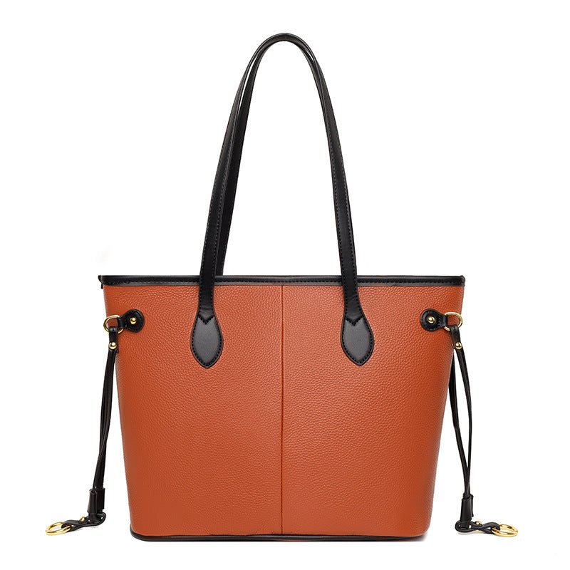 Women's Cowhide Leather Commuter Tote Bag - By Qivii