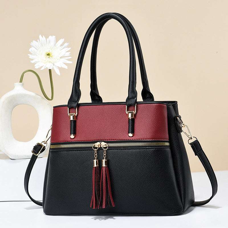 Women's Large Capacity Soft Leather Tassel Shoulder Bag - By Qivii
