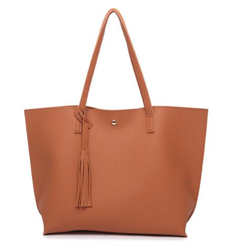Women's Large Capacity Solid Color Shoulder Bag - By Qivii