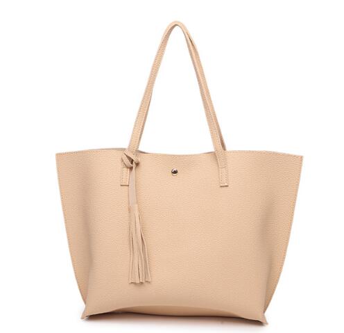 Women's Large Capacity Solid Color Shoulder Bag - By Qivii