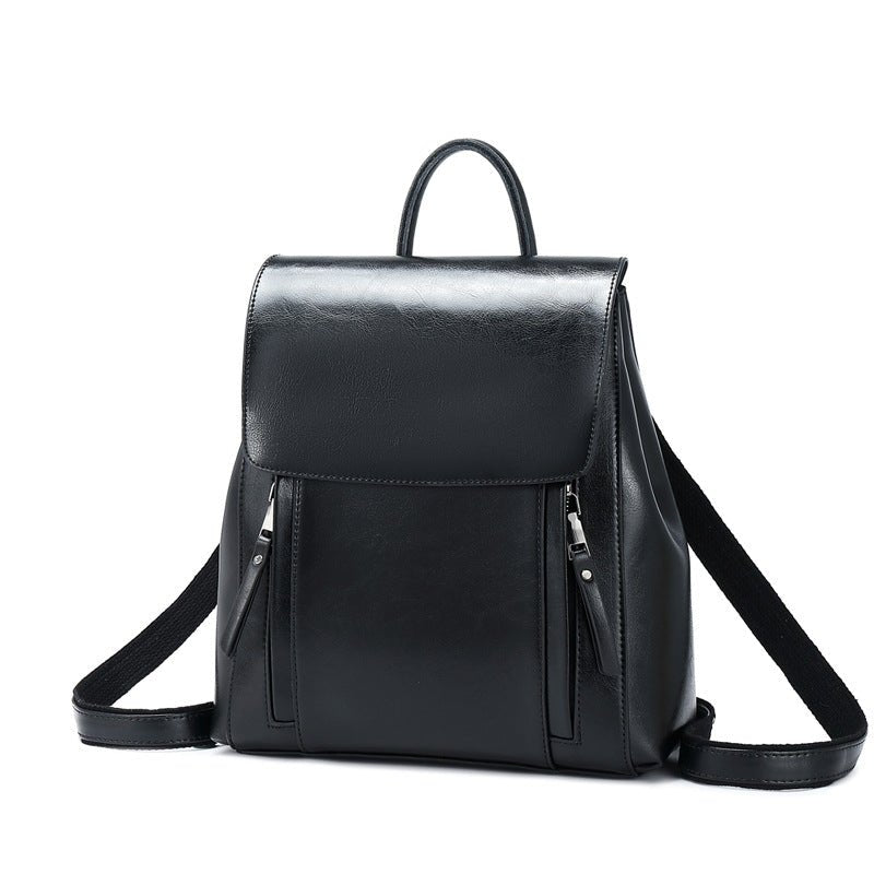 Women's Leather Cowhide Backpack - By Qivii