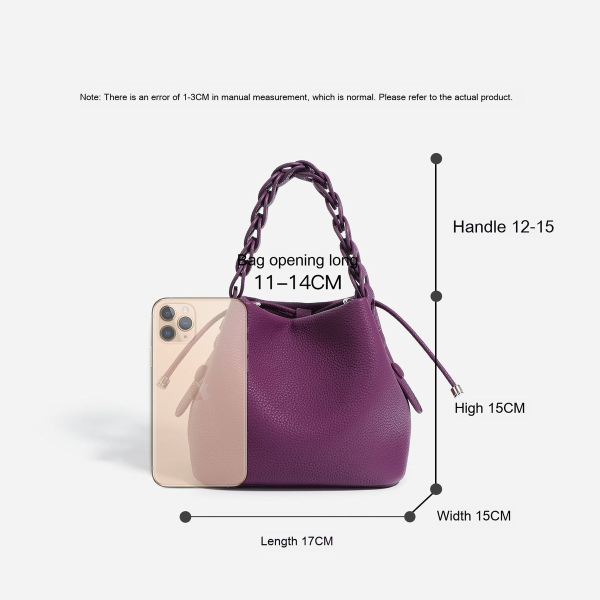 Women's Luxury Genuine Leather Bucket Bag Spring - By Qivii