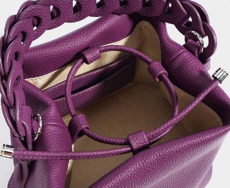 Women's Luxury Genuine Leather Bucket Bag Spring - By Qivii