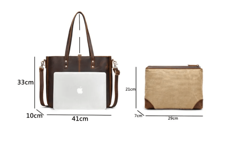 Women's Luxury Genuine Leather Shoulder Tote Bag - By Qivii