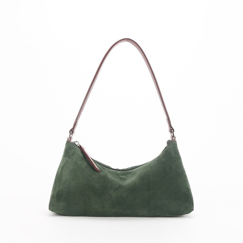Women's Luxury Suede Underarm Leather Shoulder Handbag - By Qivii