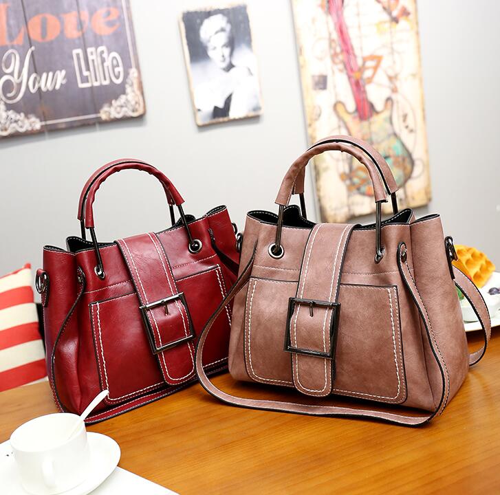 Women's Soft Vintage Bucket Handbag - By Qivii