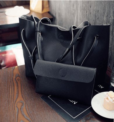 Women's Two-Piece Shoulder Tote Bag and Clutch - By Qivii