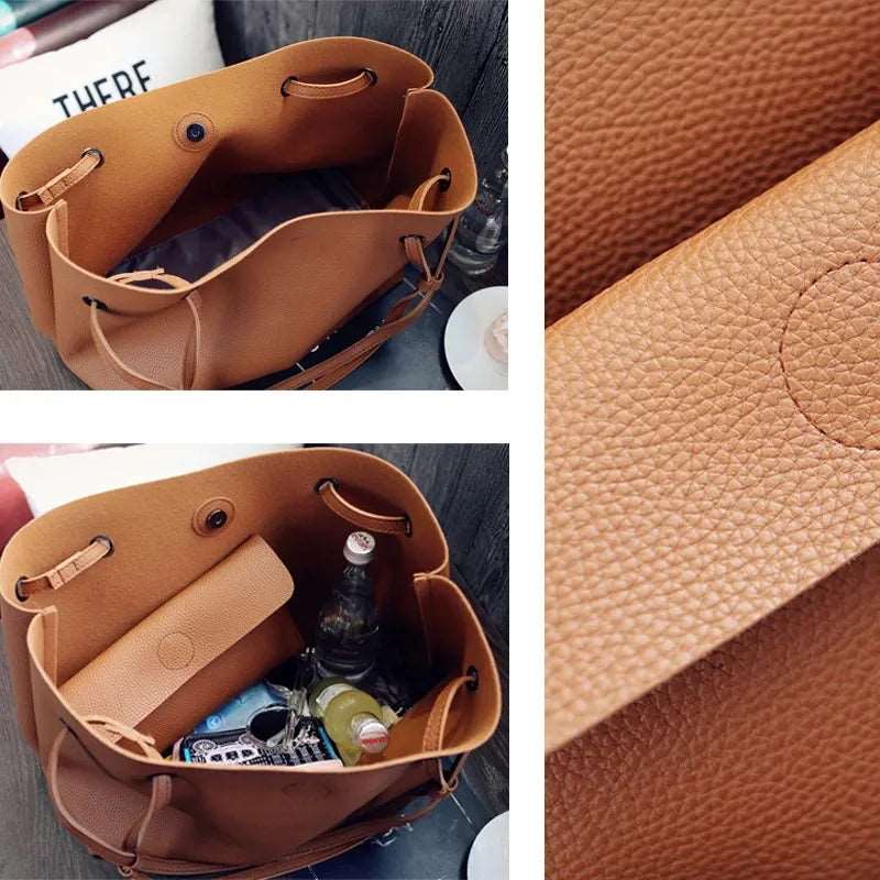 Women's Two-Piece Shoulder Tote Bag and Clutch - By Qivii