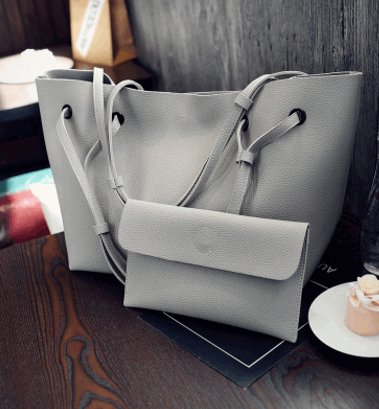 Women's Two-Piece Shoulder Tote Bag and Clutch - By Qivii