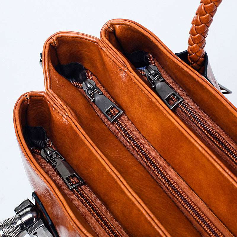 Women's Vintage Leather Handbag - By Qivii