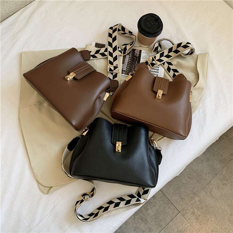 Women's Wide Shoulder Strap Bucket Bag - By Qivii