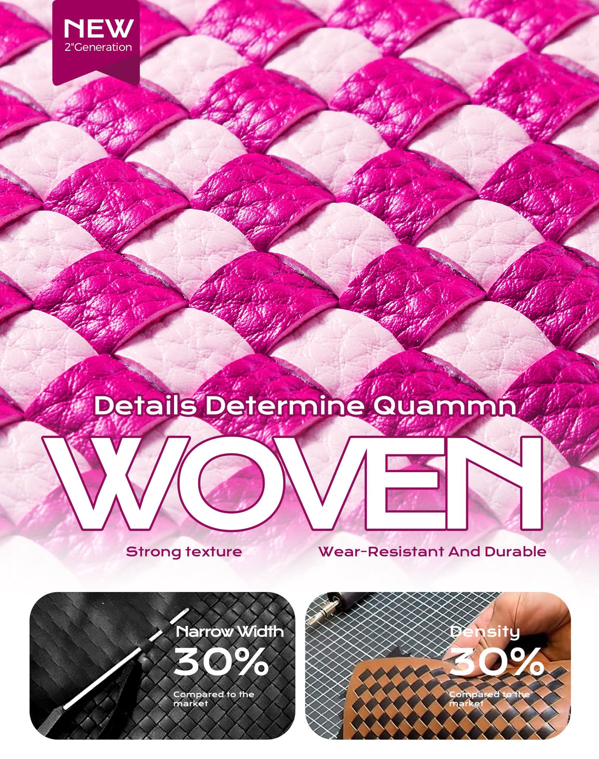 Ounamei Woven Checkered Crossbody Bum Bag | Trendy PU Leather Belt Bag with Adjustable Strap, Stylish & Versatile Everyday Companion