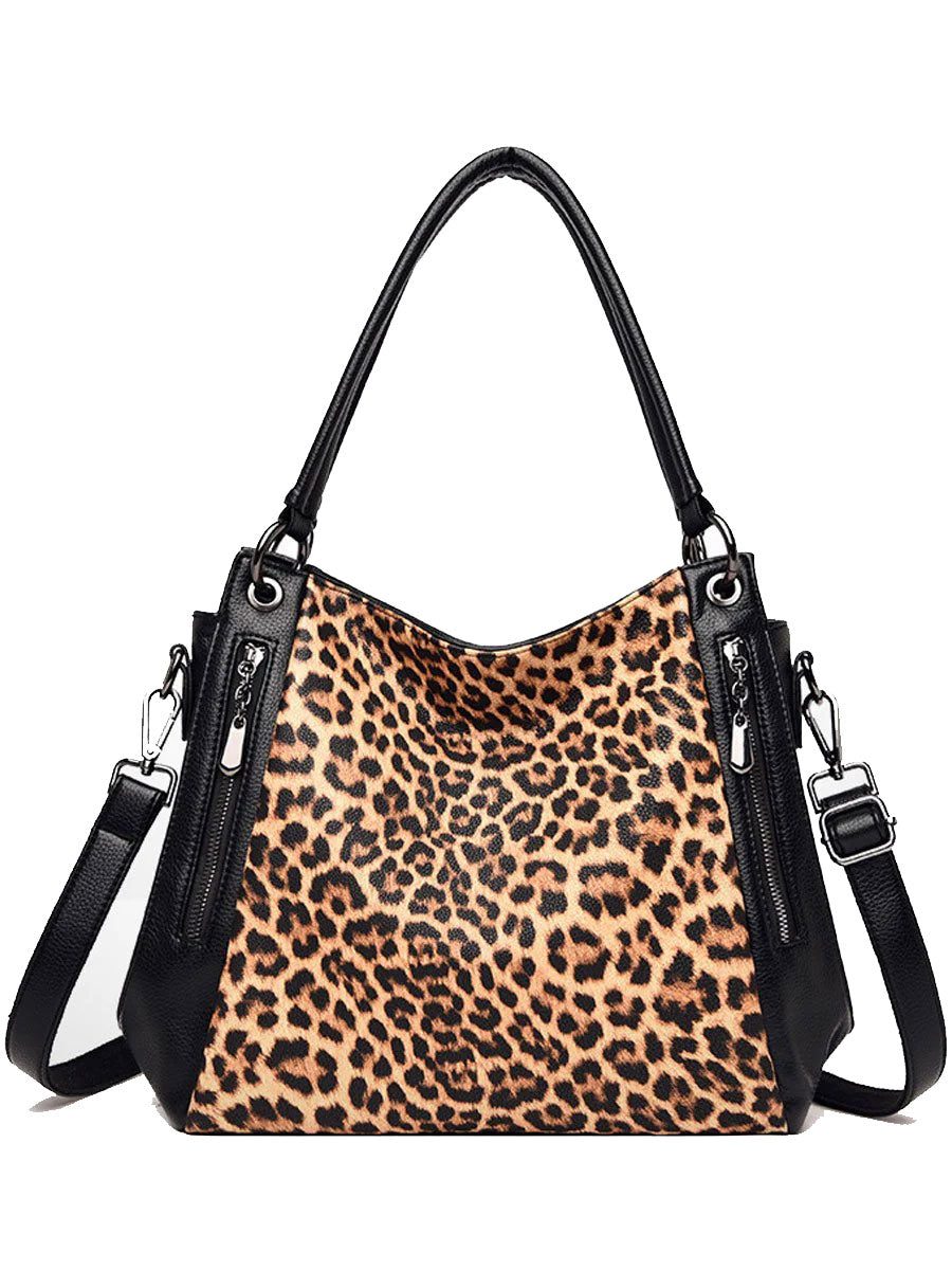 Casual Leopard Print Zebra Shoulder Bag  - By Qivii