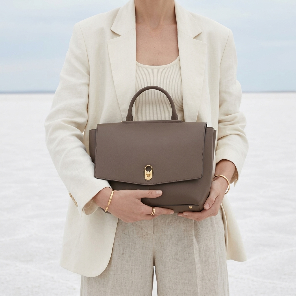 The Marlowe Top Handle in Pure Leather  - By Qivii