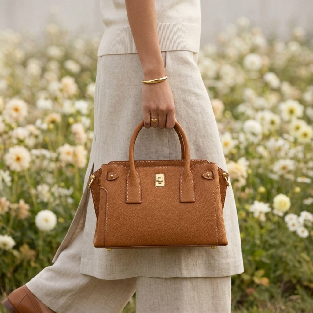 Monica Bag in Pure Leather  - By Qivii