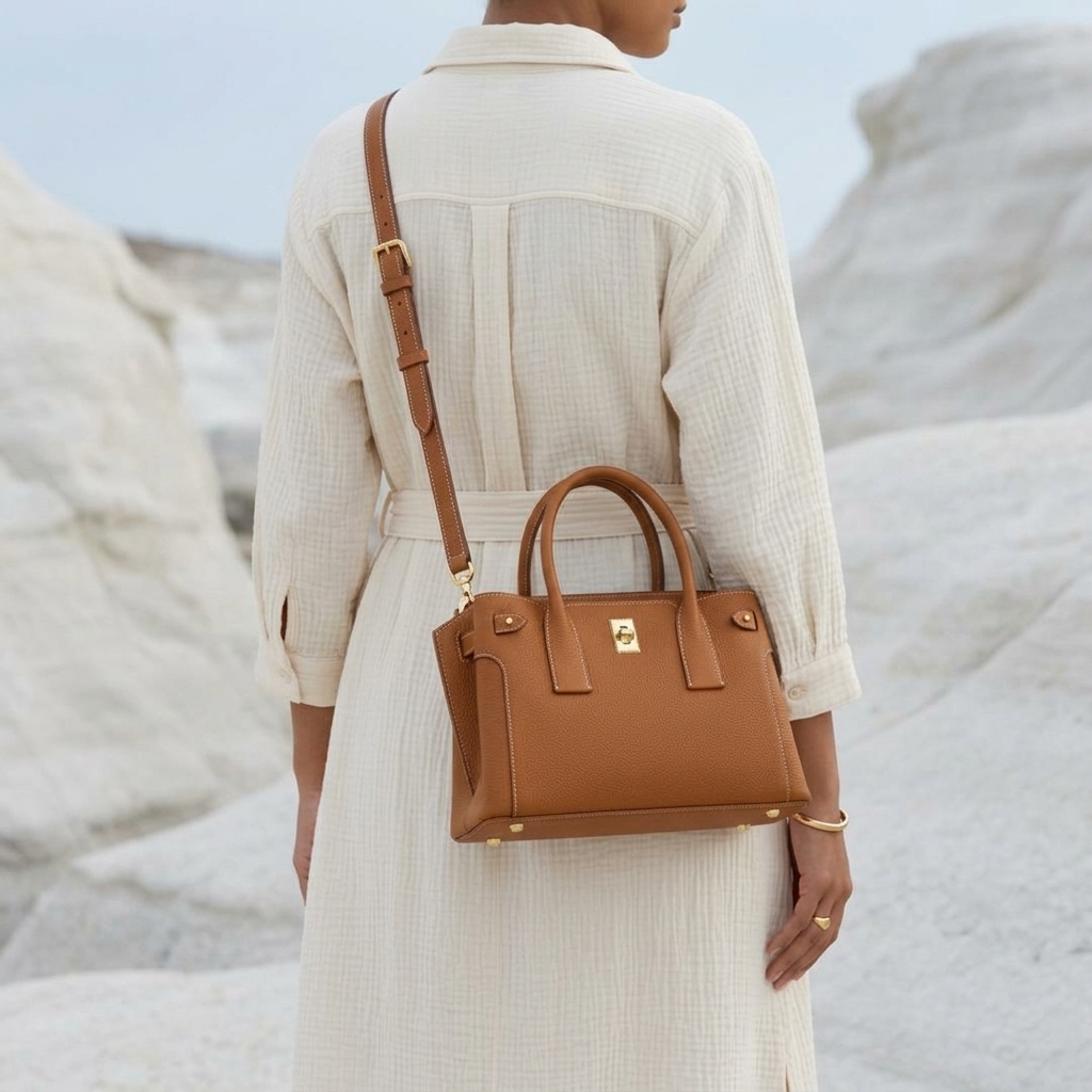 Monica Bag in Pure Leather  - By Qivii