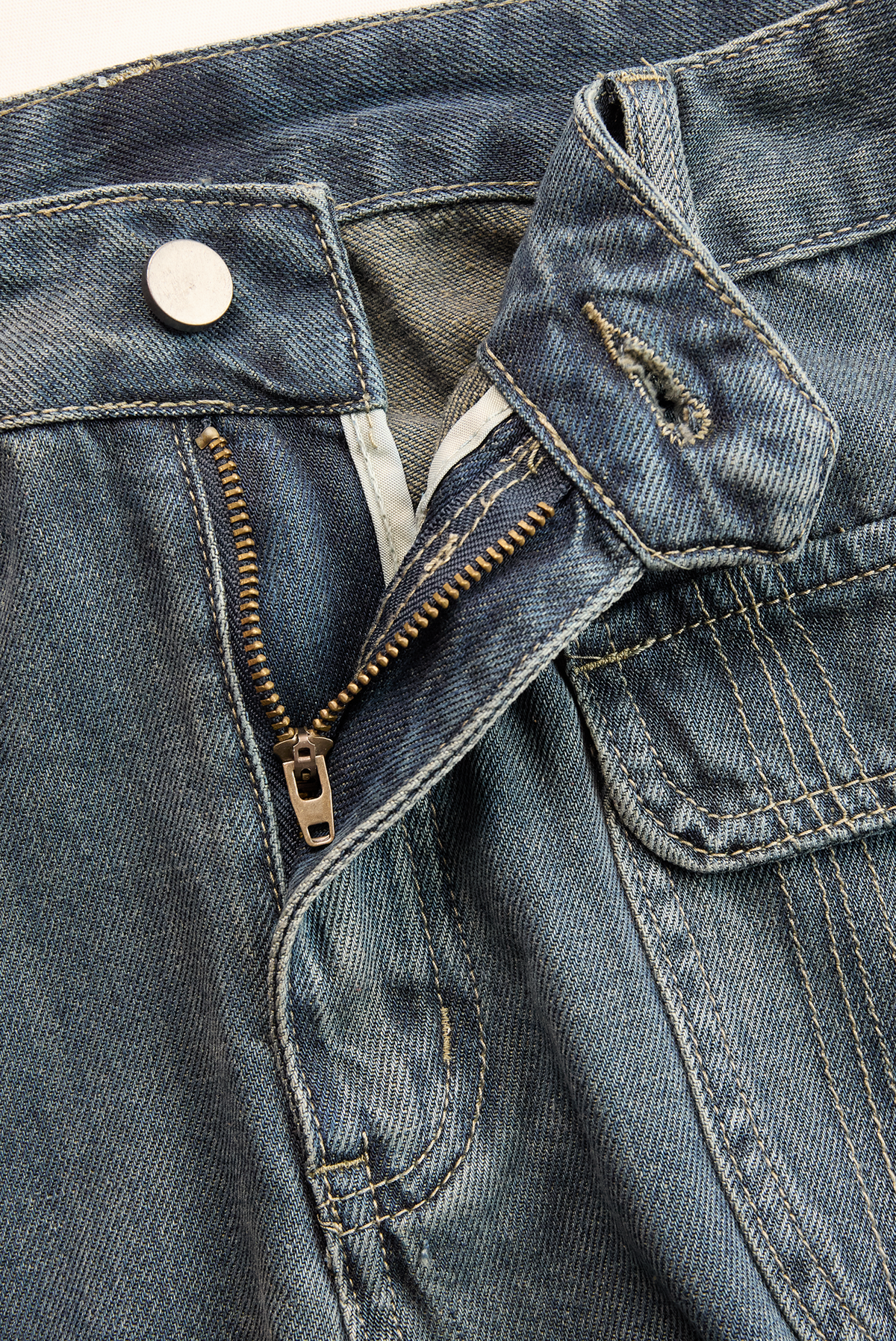 Casual Fashion Gradient Washed Denim Blue Gray Loose Pants  - By Qivii