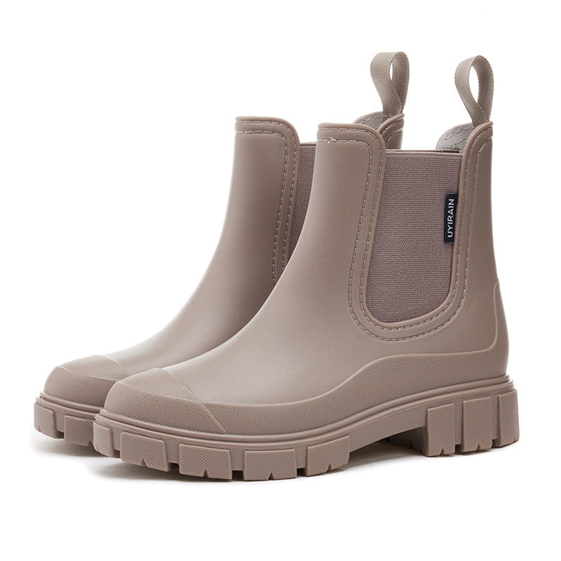 2025 New Women's Short Chelsea Rain Boots Trendy Waterproof Anti Slip Outdoor Footwear for Adults Comfortable Stylish Durable Waterproof Boots Fashion Rain Shoes Women's Outdoor Boots