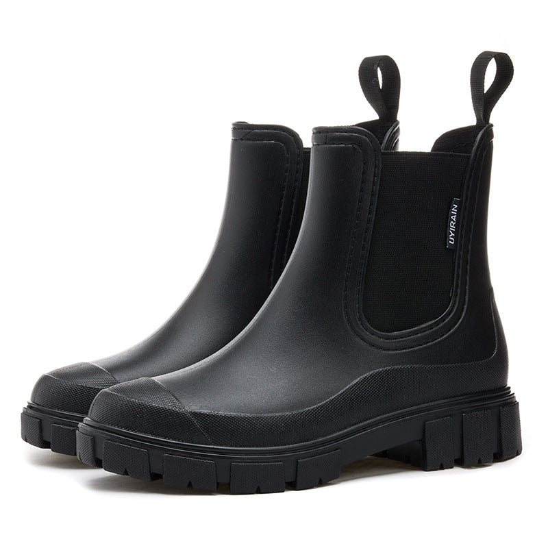 2025 New Women's Short Chelsea Rain Boots Trendy Waterproof Anti Slip Outdoor Footwear for Adults Comfortable Stylish Durable Waterproof Boots Fashion Rain Shoes Women's Outdoor Boots